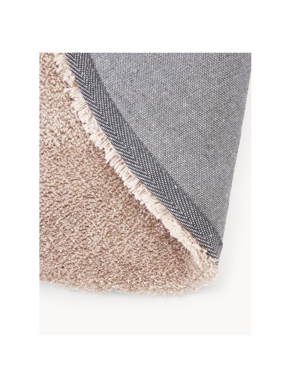 Tappeto rotondo morbido a pelo lungo Leighton, Retro: 70% poliestere, 30% coton, Beige, Ø 150 cm (taglia M)