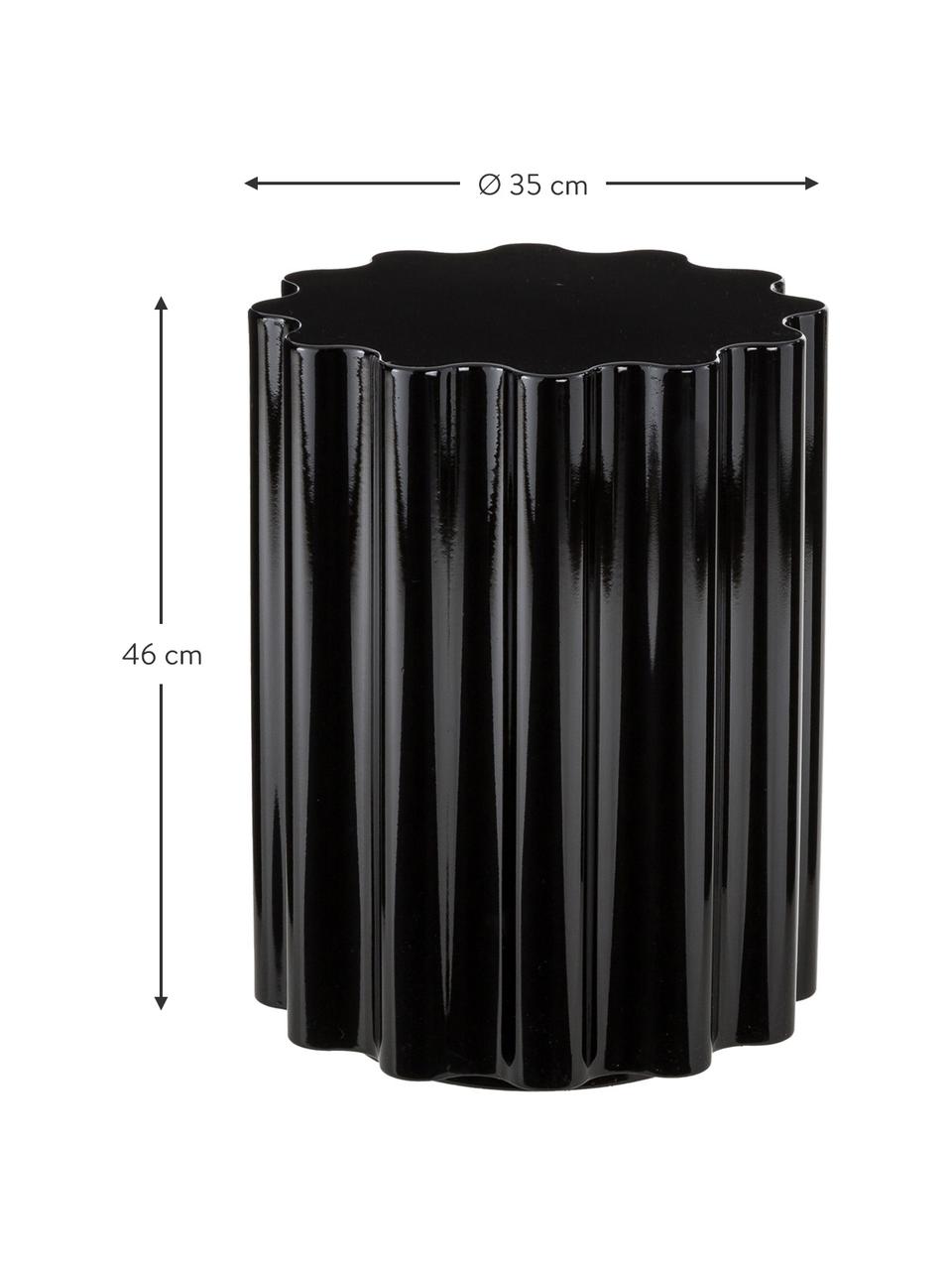 Tabouret/ table d'appoint Colonna, Matériau thermoplastique entièrement pigmenté, Noir, brillant, Ø 35 x haut. 46 cm