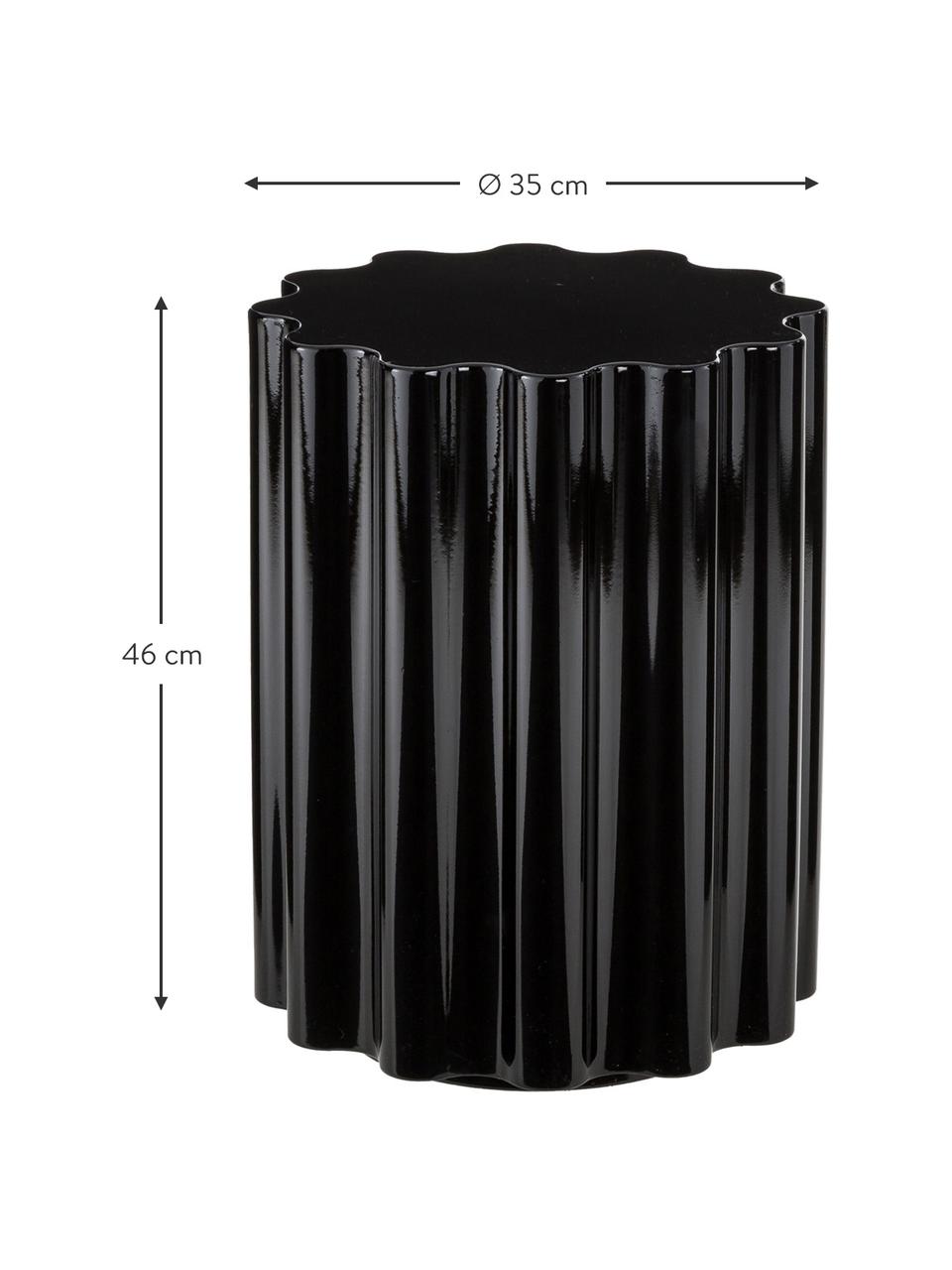 Taburete / mesa auxiliar de diseño Colonna, Material termoplástico pigmentado, Negro, Ø 35 x Al 46 cm