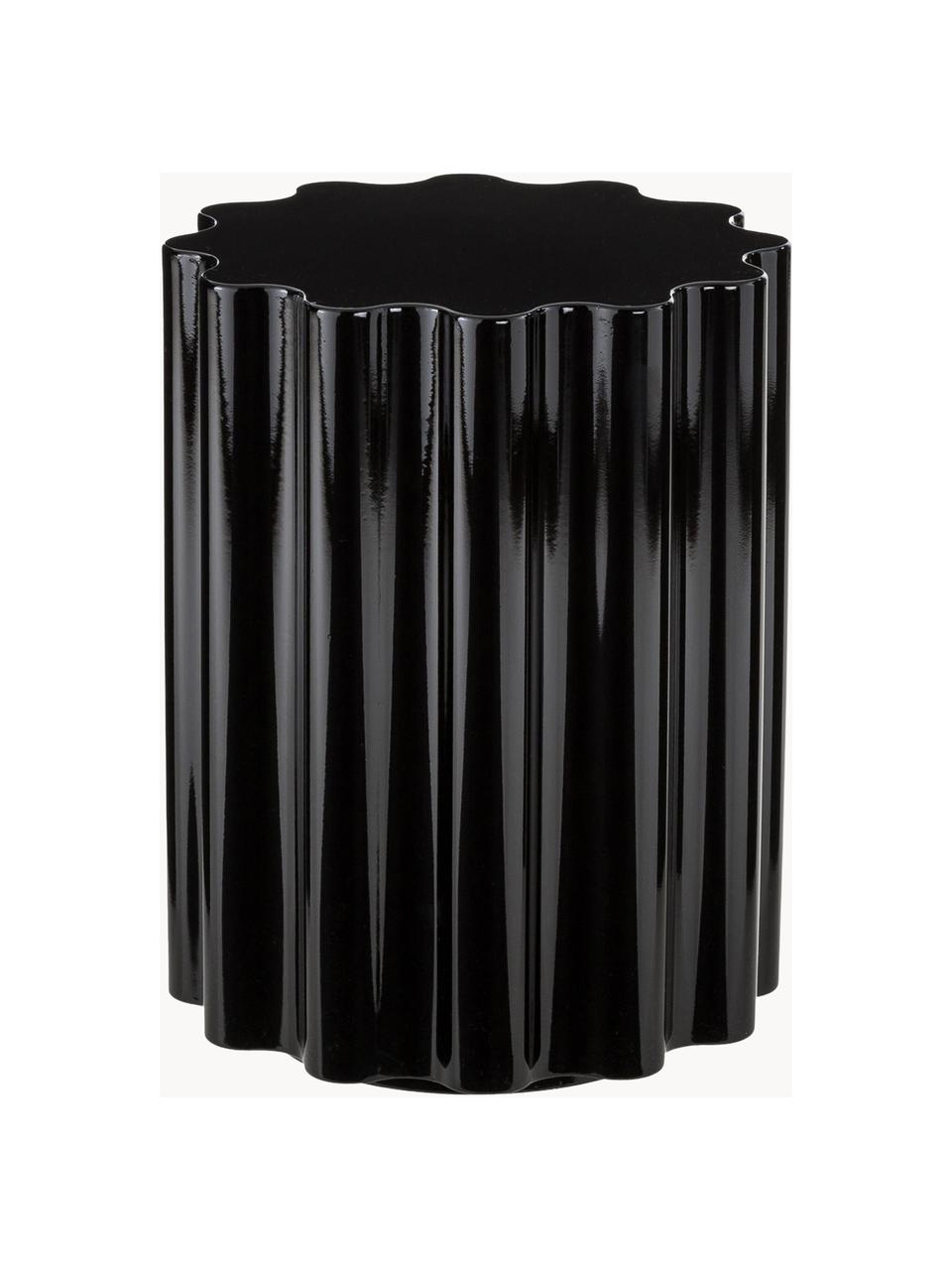 Tabouret/table d'appoint design Colonna, Matériau thermoplastique entièrement pigmenté, Noir, Ø 35 x haut. 46 cm