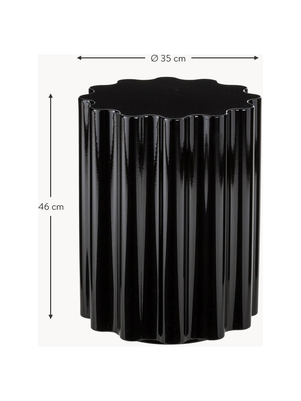 Design Hocker/ Beistelltisch Colonna, Durchpigmentierter thermoplastischer Kunststoff, Schwarz, Ø 35 x H 46 cm