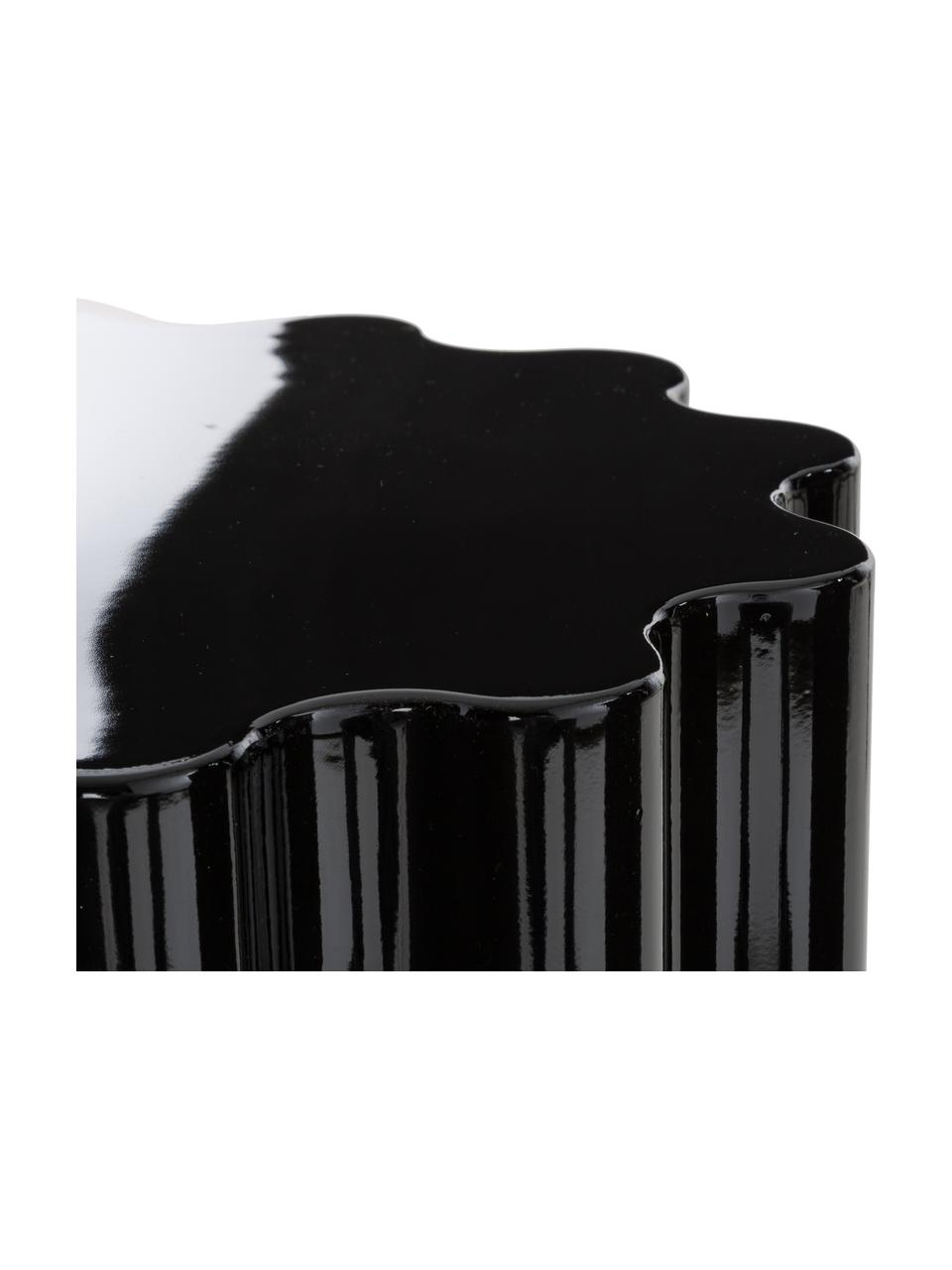 Taburete / mesa auxiliar Colonna, Material termoplástico pigmentado, Negro brillante, Ø 35 x Al 46 cm