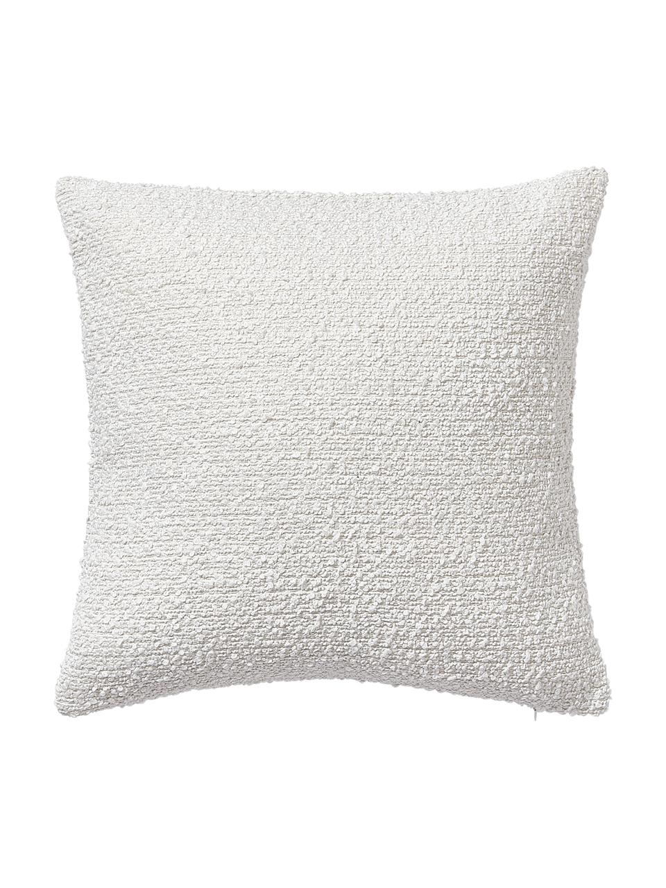 Bouclé kussenhoes Bellamie, 2 stuks, Bouclé (95% polyester, 5% acryl), Crèmewit, B 45 x L 45 cm
