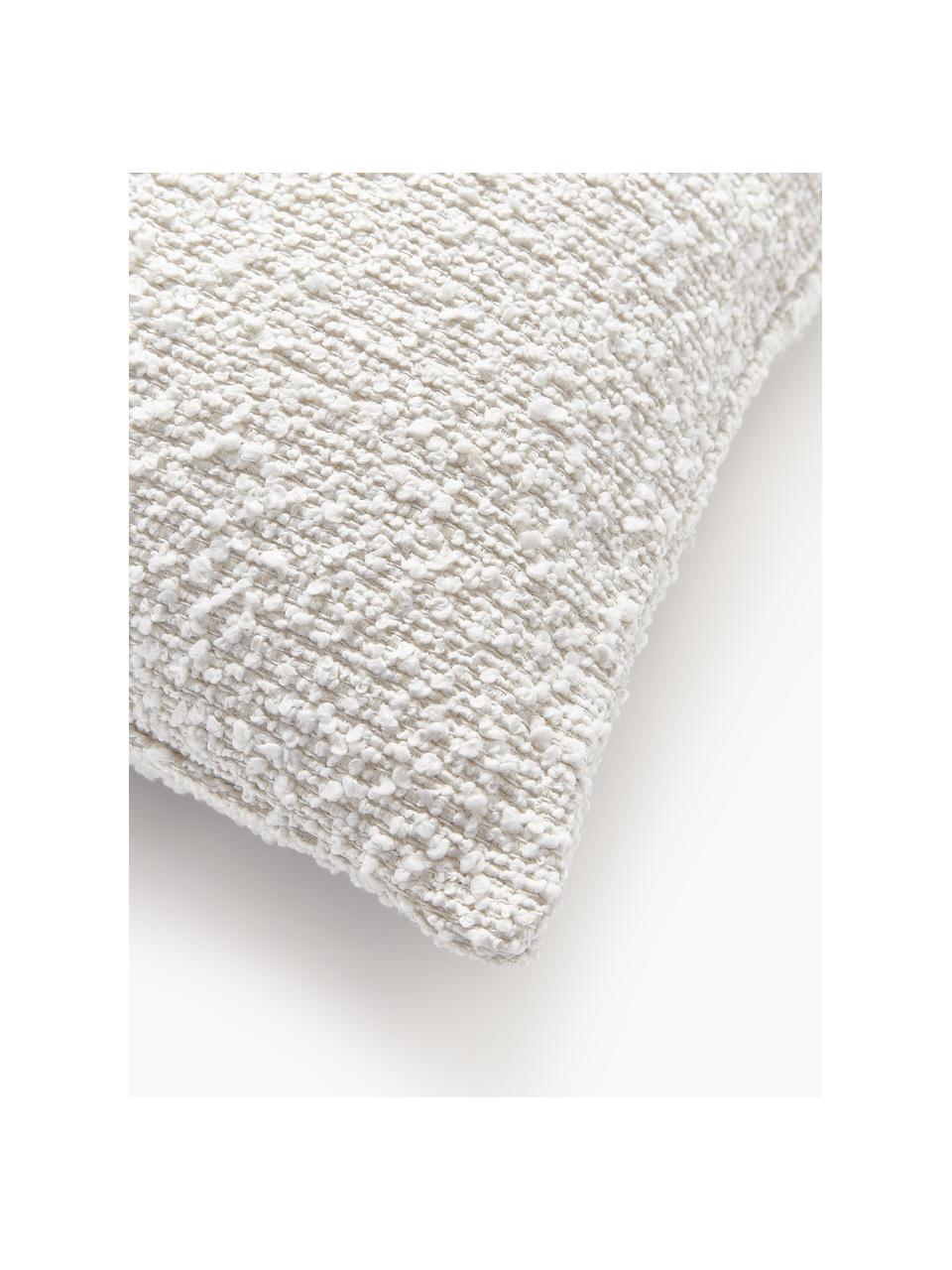 Housses de coussin en tissu bouclé Bellamie, 2 pièces, Tissu bouclé (95 % polyester, 5 % polyacrylique), Bouclé blanc, larg. 45 x long. 45 cm, 2 pièces