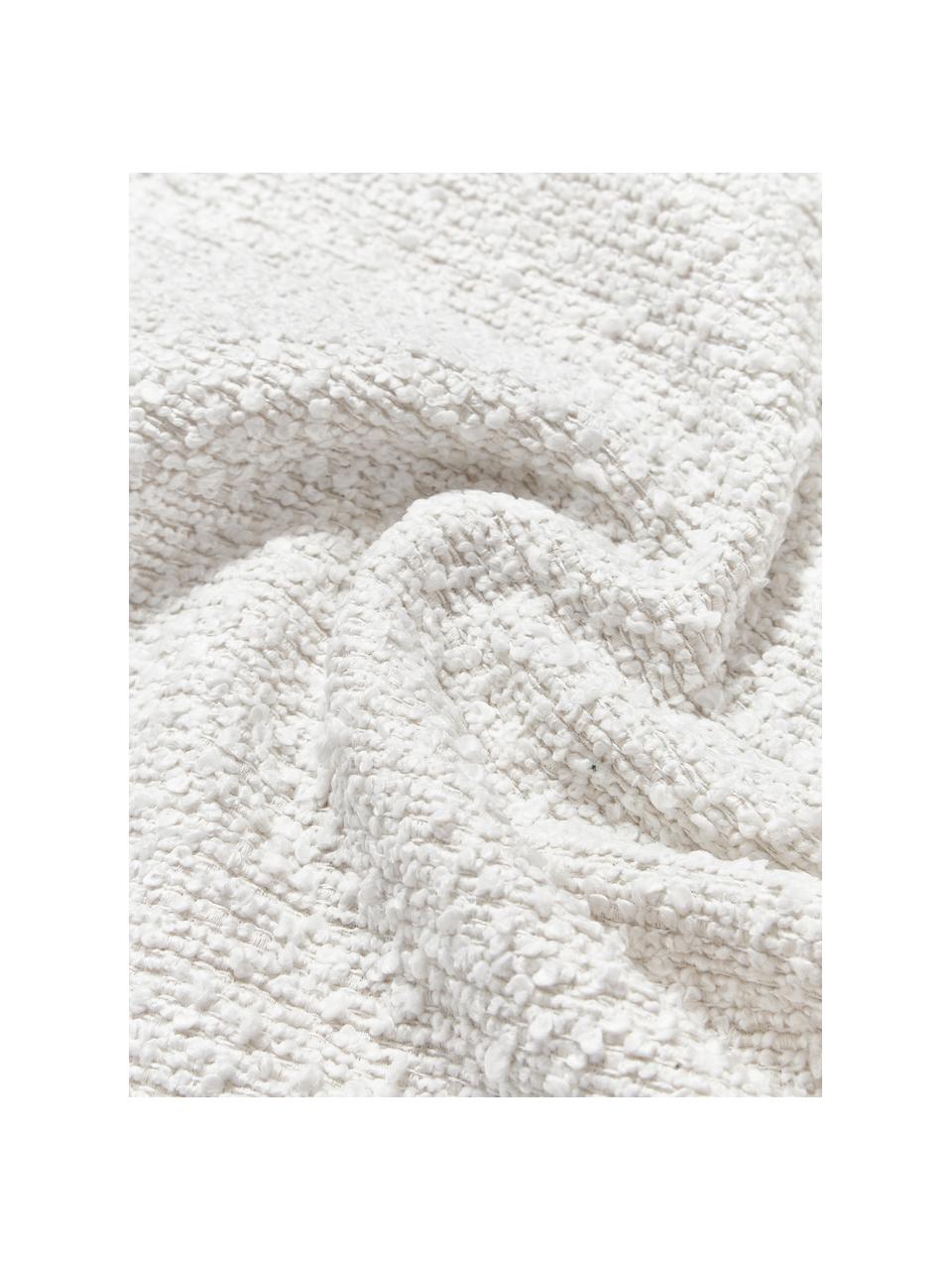 Housses de coussin en tissu bouclé Bellamie, 2 pièces, Tissu bouclé (95 % polyester, 5 % polyacrylique), Bouclé blanc, larg. 45 x long. 45 cm, 2 pièces