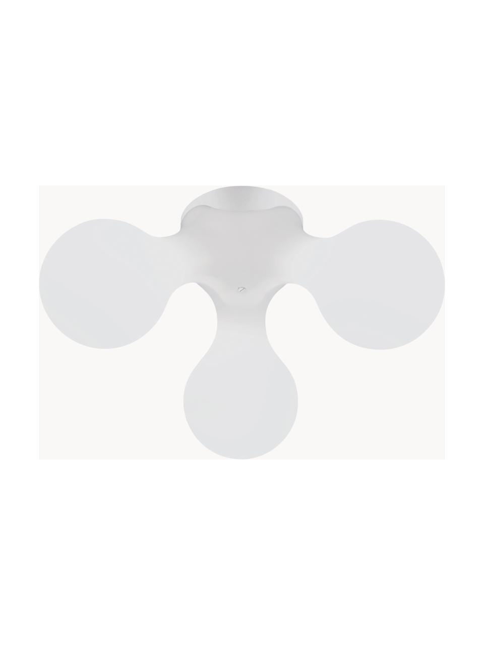 Applique con luce regolabile Atomium, Struttura: metallo rivestito, Paralume: plastica, Bianco, Larg. 64 x Alt. 30 cm