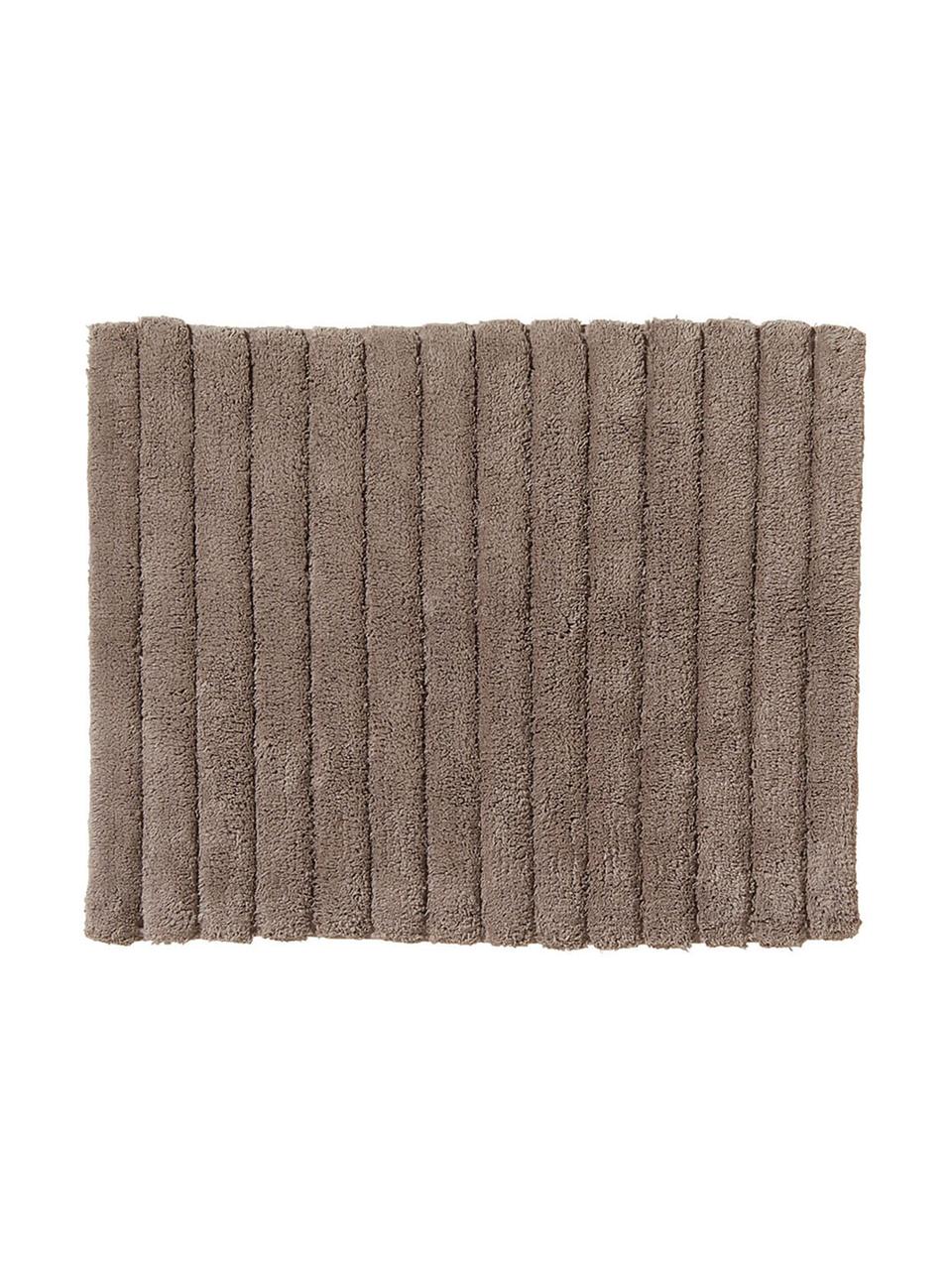 Fluffy badmat Board in bruin, Katoen, zware kwaliteit, 1900 g/m², Bruingrijs, B 60 x L 90 cm