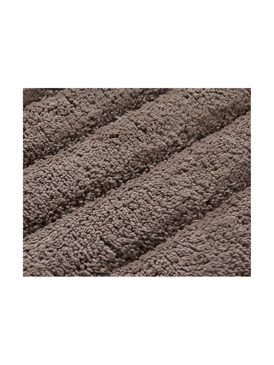 Tapis de bain moelleux brun Board, Coton,
qualité supérieure, 1 900 g/m², Brun-gris, larg. 60 x long. 90 cm