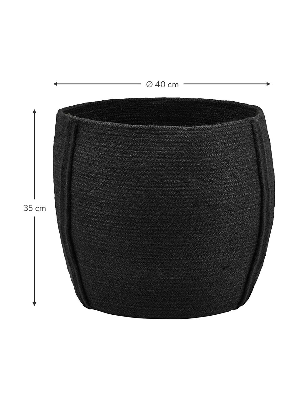 Cesta Drum, Yute, Negro, Ø 40 x Al 35 cm