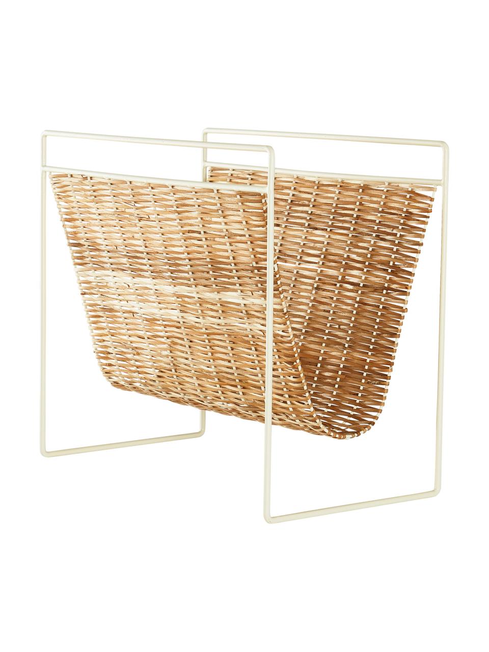 Porte-revues rotin beige Drake, Beige, blanc