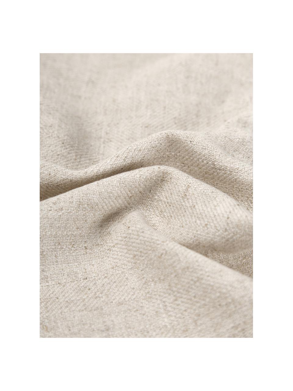 Kussenhoes Colette in beige met franjes, 60% polyester, 25% katoen, 15% linnen, Beige, B 30 x L 50 cm