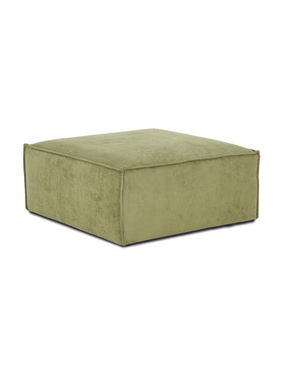 Voetenbank Lennon van corduroy, Bekleding: corduroy (92% polyester, , Frame: massief grenenhout, FSC-g, Poten: kunststof De poten bevind, Corduroy groen, B 88 x H 43 cm