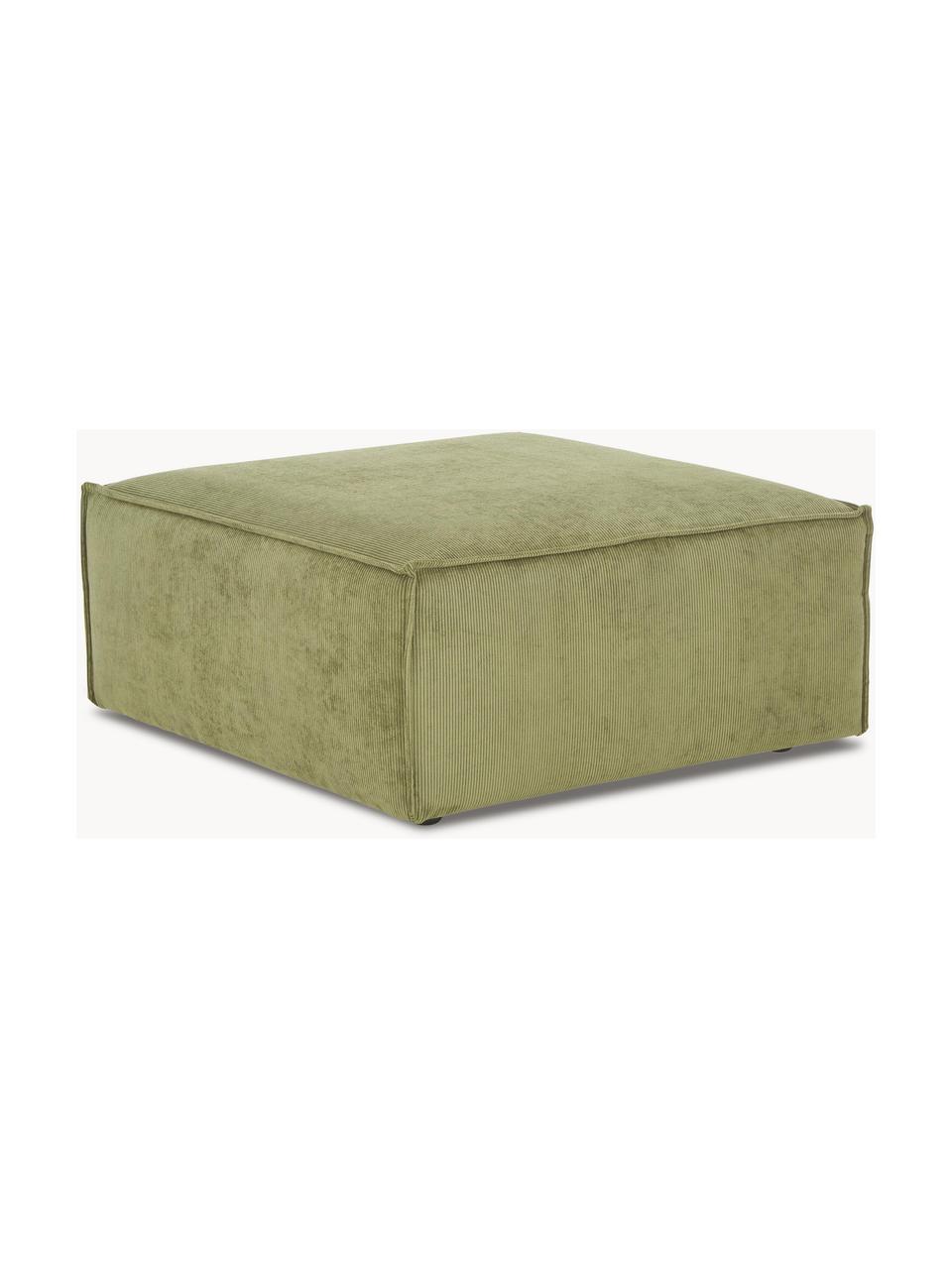 Sofa-Hocker Lennon aus Cord, Bezug: Cord (92 % Polyester, 8 %, Gestell: Massives Kiefernholz, Spe, Cord Olivgrün, B 88 x T 88 cm