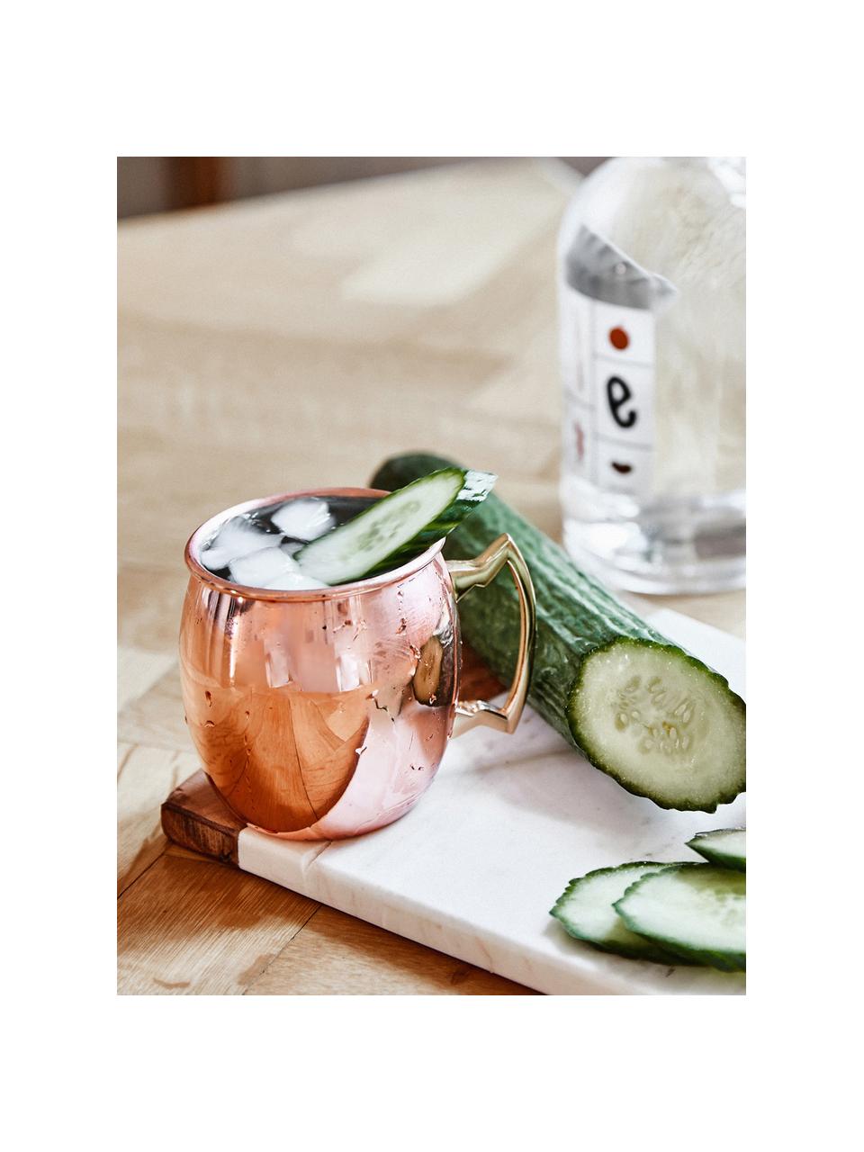 Moscow Mule Kupferbecher Shiny mit glatter Oberfläche, Stahl, außen verkupfert, Rosa mit Metallic-Finish, Ø 9 x H 10 cm, 450 ml