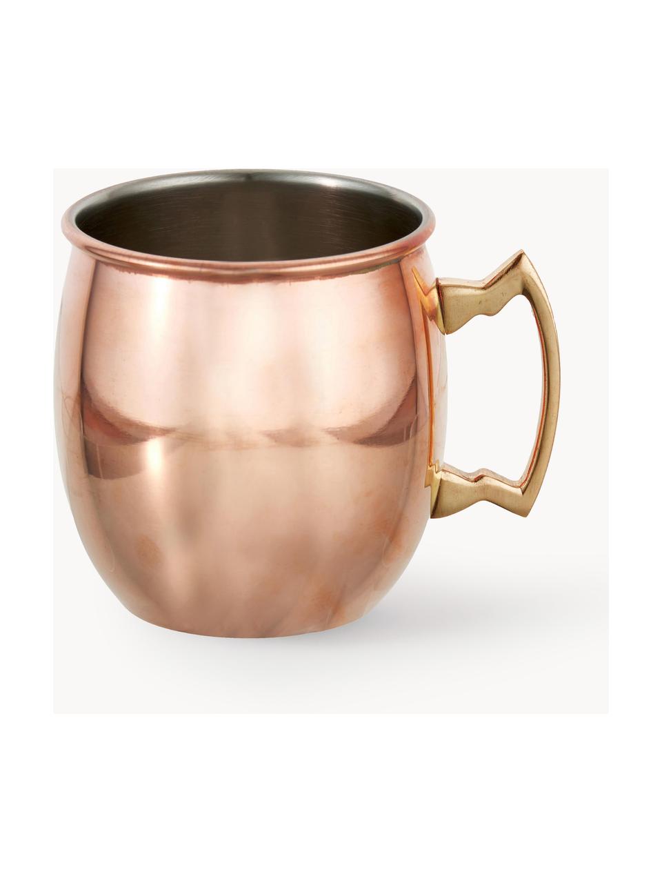 Moscow Mule Kupferbecher Shiny mit glatter Oberfläche, Stahl, aussen verkupfert, Rosa mit Metallic-Finish, Ø 9 x H 10 cm, 450 ml