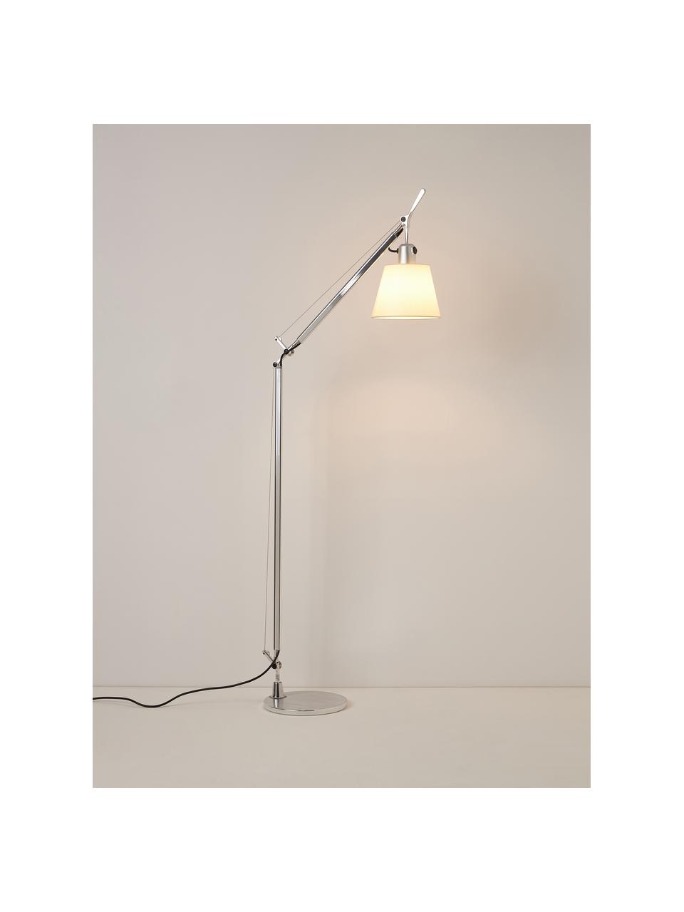 Stojací lampa Tolomeo  Basculante Lettura, Stříbrná, Š 87 cm, V 108 cm