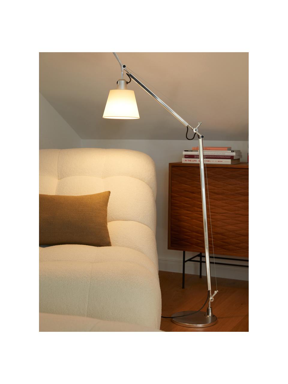 Stojaca lampa Tolomeo Basculante Lettura, Hliník, krémová, Š 87 x V 108 cm