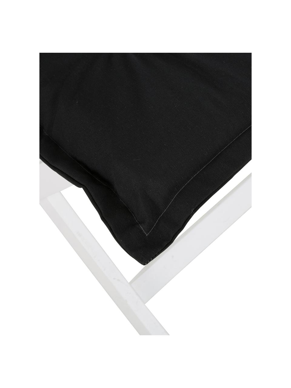 Cojín para silla con respaldo Panama, Funda: 50% algodón, 50% poliéste, Negro, An 50 x L 123 cm