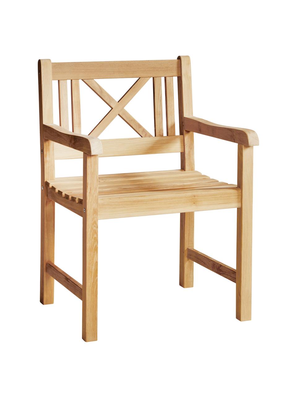 Chaise de jardin en bois de teck Rosenborg, Bois de teck, poli
Certifié V-Legal, Teck, larg. 59 x haut. 89 cm