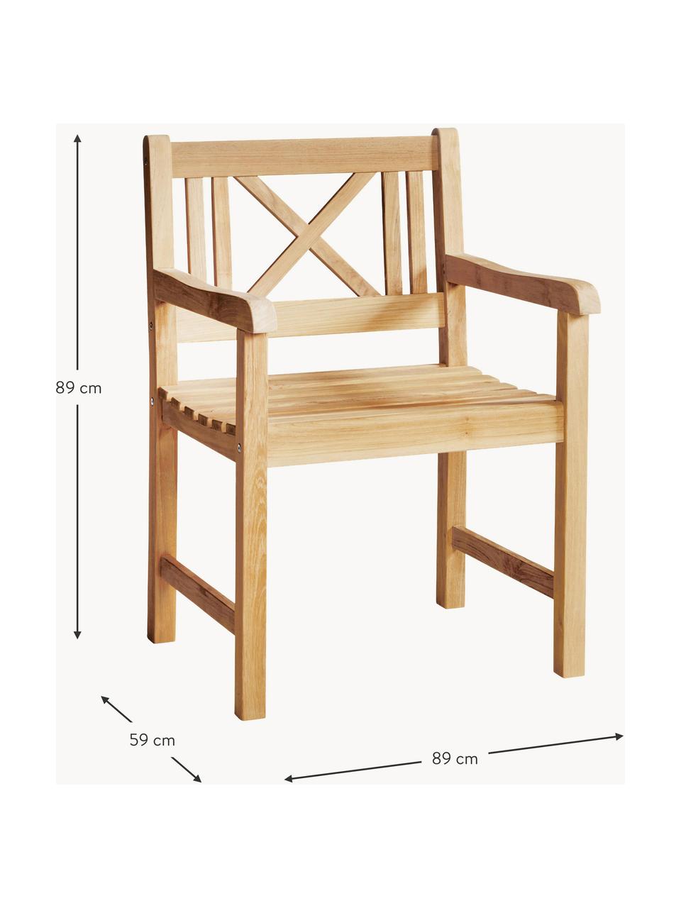 Chaise de jardin en bois de teck Rosenborg, Bois de teck, poli
Certifié V-Legal, Bois de teck, larg. 59 x haut. 89 cm