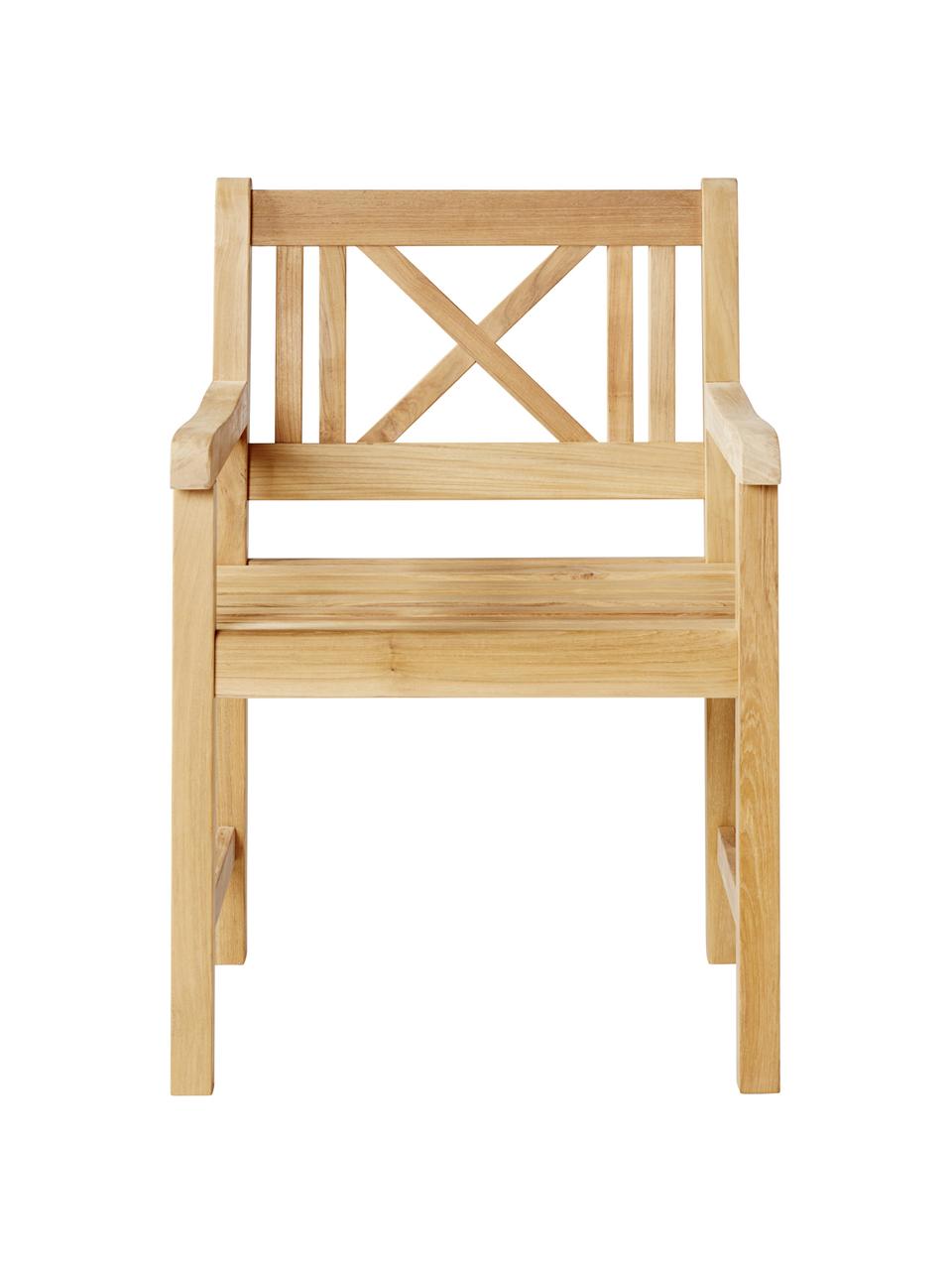 Chaise de jardin en bois de teck Rosenborg, Bois de teck, poli
Certifié V-Legal, Teck, larg. 59 x haut. 89 cm