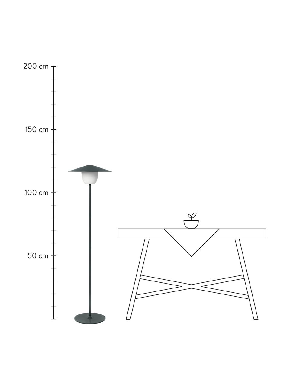 Mobile dimmbare LED-Außenleuchte Ani zum Hängen oder Stellen, Lampenschirm: Aluminium, Lampenfuß: Aluminium, beschichtet, Schwarz, Weiß, Ø 34 x H 121 cm