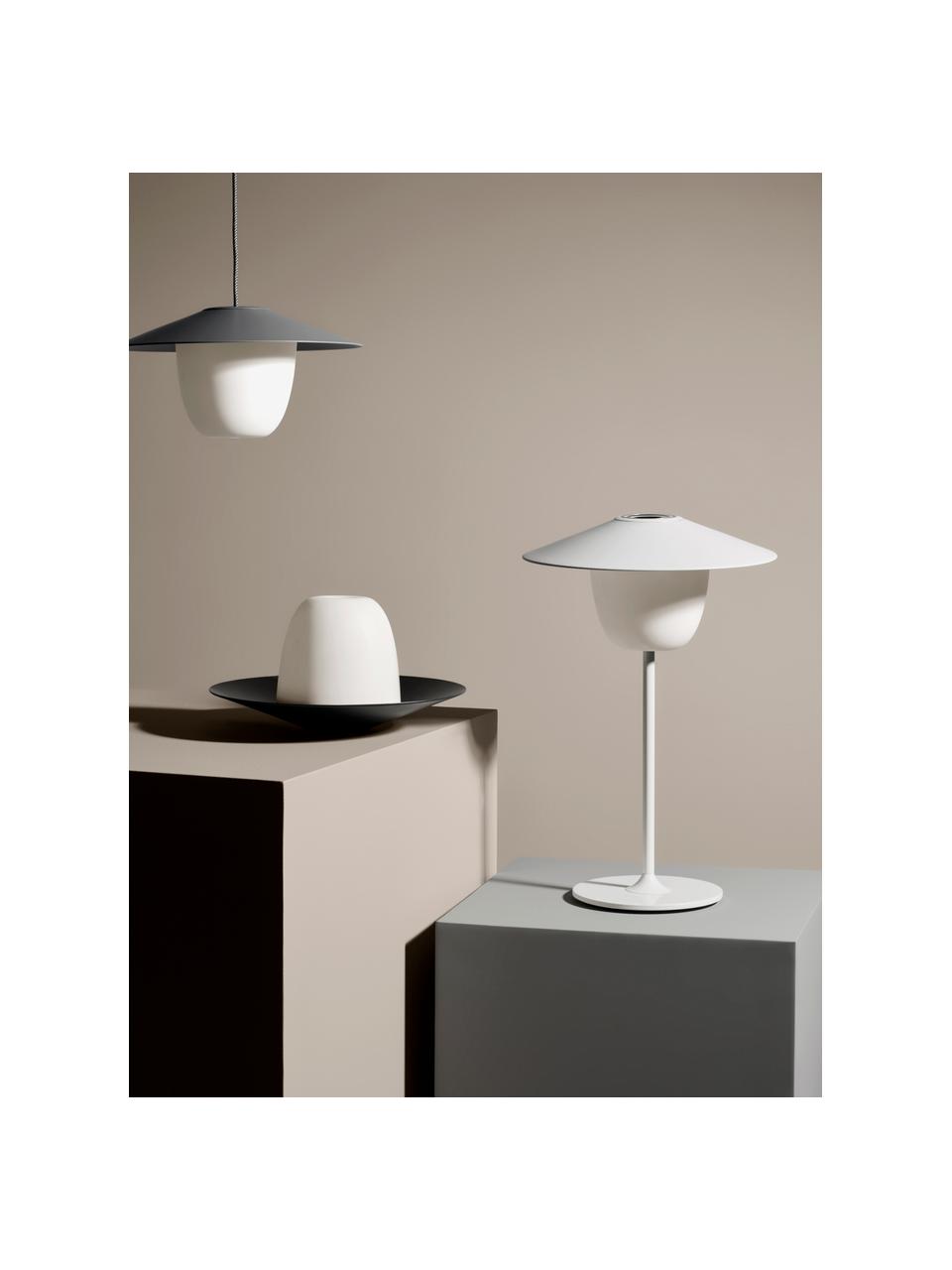 Mobiele dimbare LED outdoor lamp Ani om op te hangen of te zetten, Lampenkap: aluminium, Lampvoet: gecoat aluminium, Zwart, wit, Ø 34 x H 121 cm
