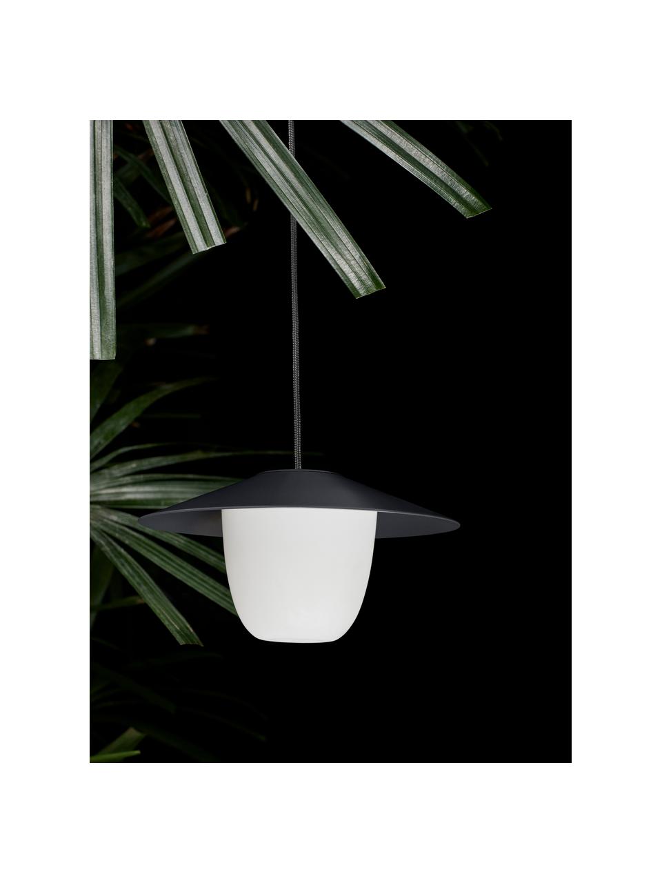 Mobiele dimbare LED outdoor lamp Ani om op te hangen of te zetten, Lampenkap: aluminium, Lampvoet: gecoat aluminium, Zwart, wit, Ø 34 x H 121 cm