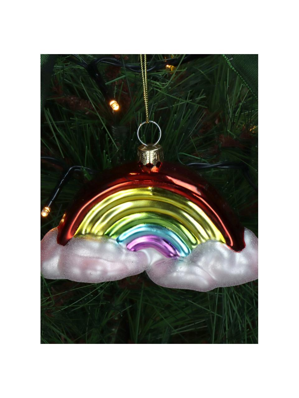 Ozdoba na vánoční stromeček Rainbow, Sklo, Více barev, Š 11 cm, V 6 cm