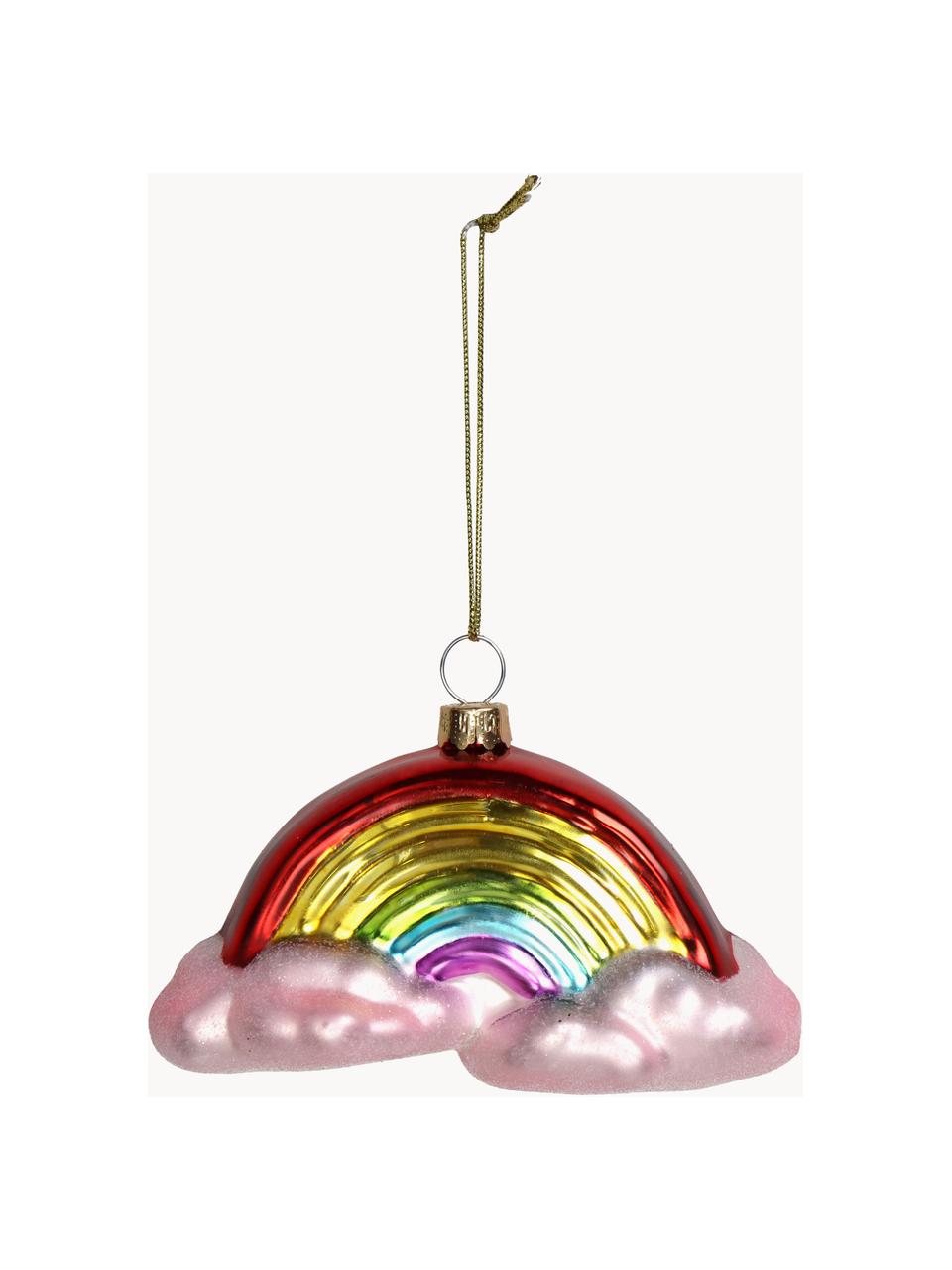 Baumanhänger Rainbow, Glas, Bunt, B 11 x H 6 cm