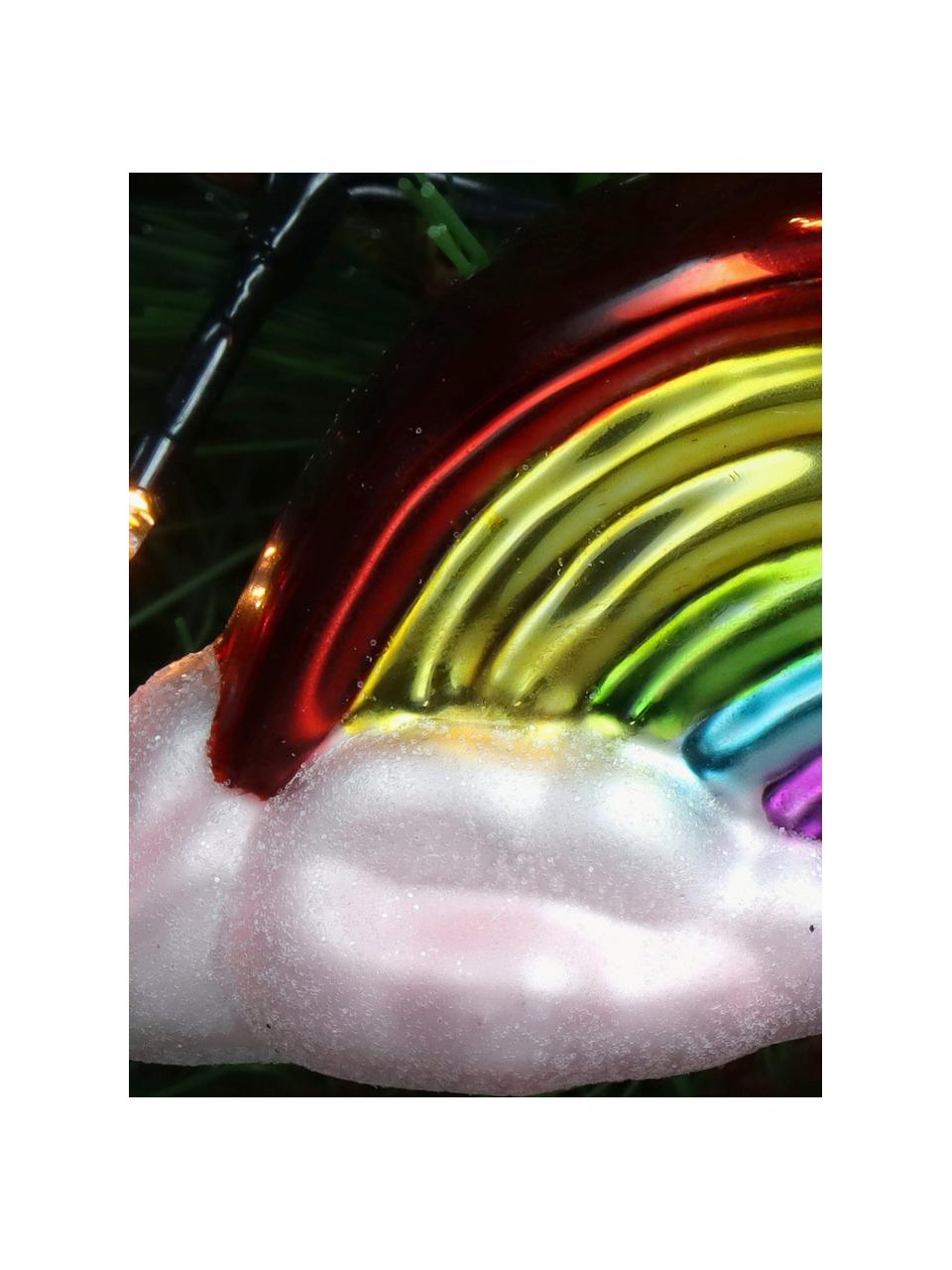 Baumanhänger Rainbow, Glas, Bunt, B 11 x H 6 cm