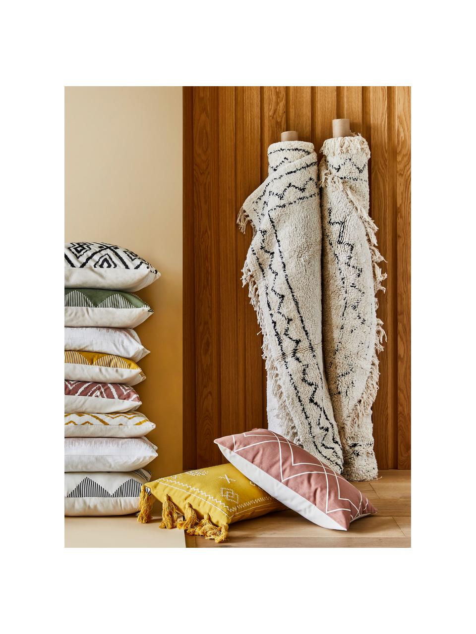 Funda de cojín Ausel, estilo boho, 100% algodón, Terracota, An 30 x L 50 cm