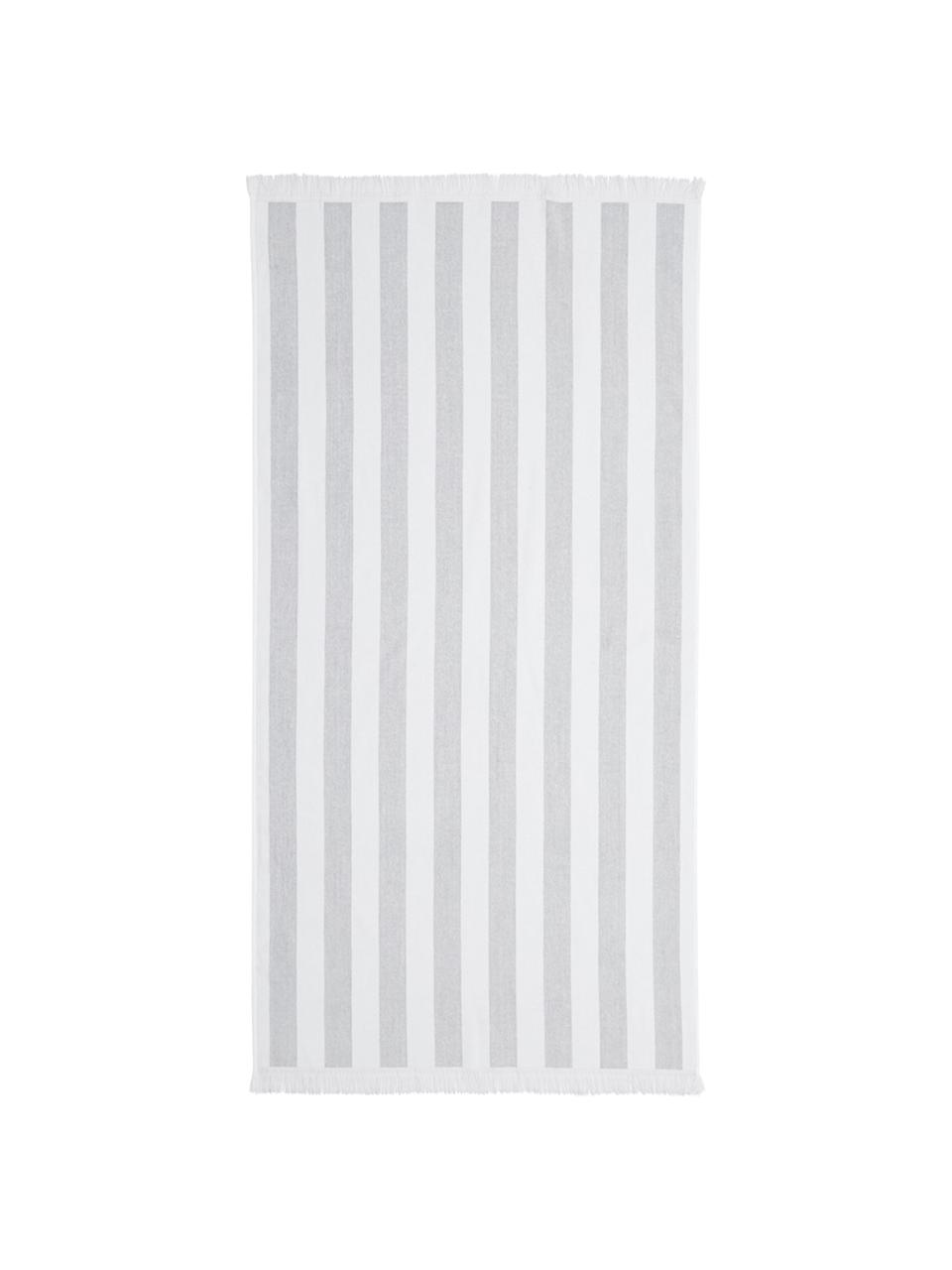 Ręcznik plażowy z frędzlami Mare, 100% bawełna
Niska gramatura 380 g/m², Szary, biały, S 80 x D 160 cm