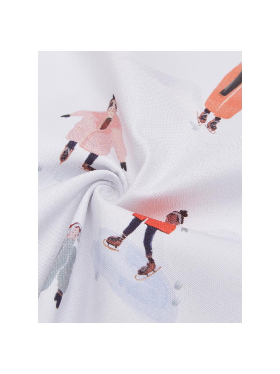 Dizajnový poťah na vankúš Ice Skater od Candice Gray, 100% organická bavlna, GOTS certifikát, Biela, Š 45 x D 45 cm