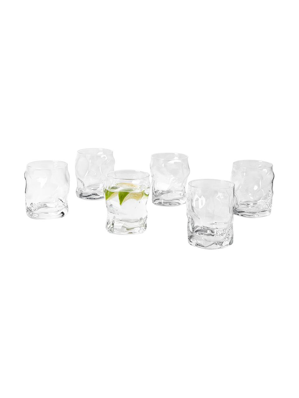 Sklenice v organickém tvaru Sorgente, 6 ks, Sklo, Transparentní, Ø 9 x V 11 cm, 420 ml