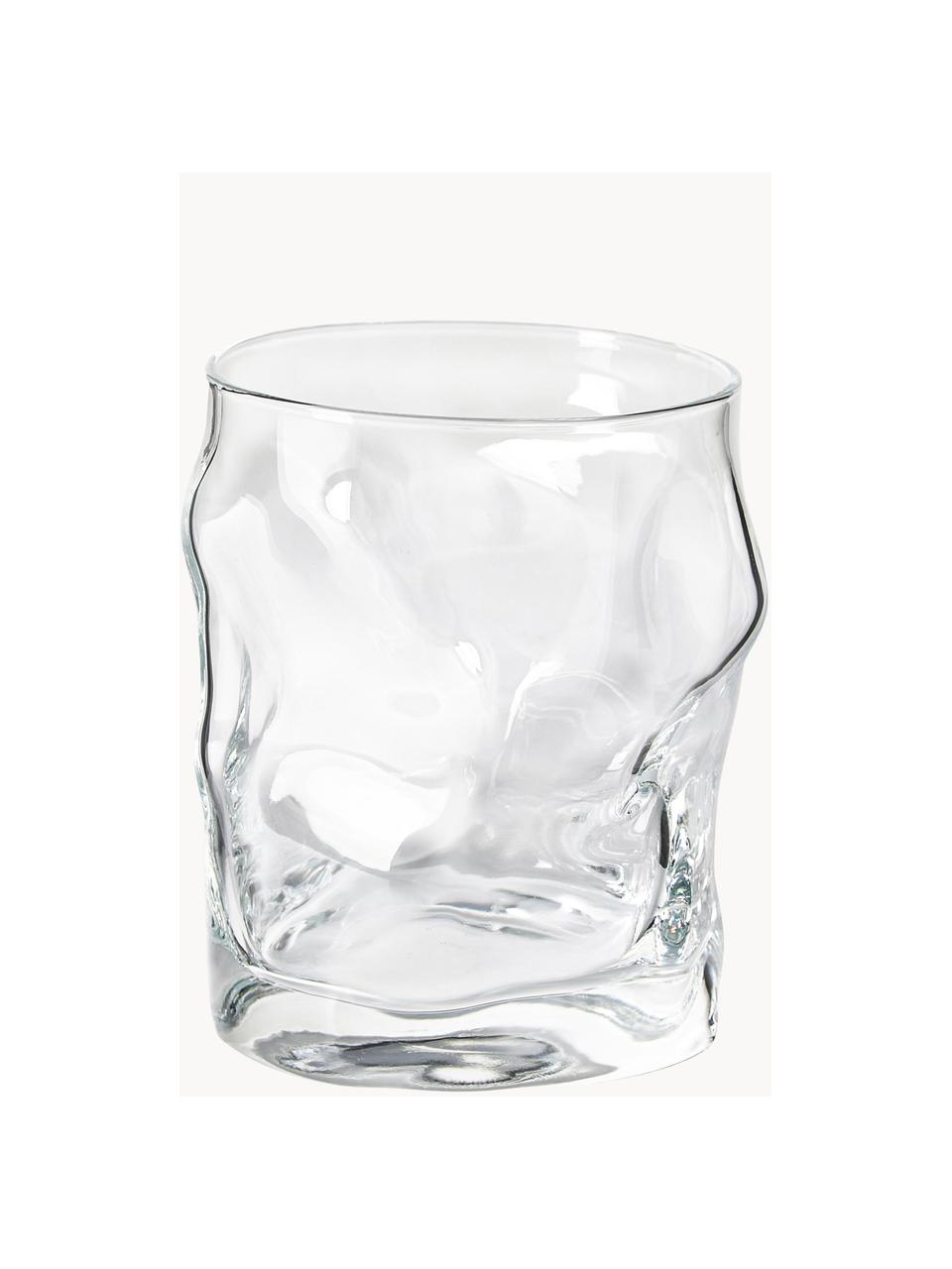 Vasos de forma orgánica Sorgente, 6 uds., Vidrio, Transparente, Ø 9 x Al 11 cm, 420 ml