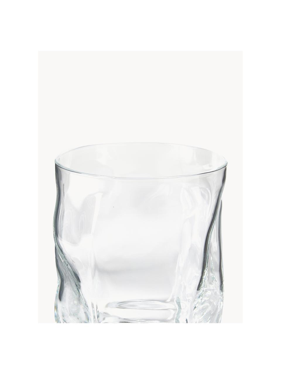 Vasos de forma orgánica Sorgente, 6 uds., Vidrio, Transparente, Ø 9 x Al 11 cm, 420 ml