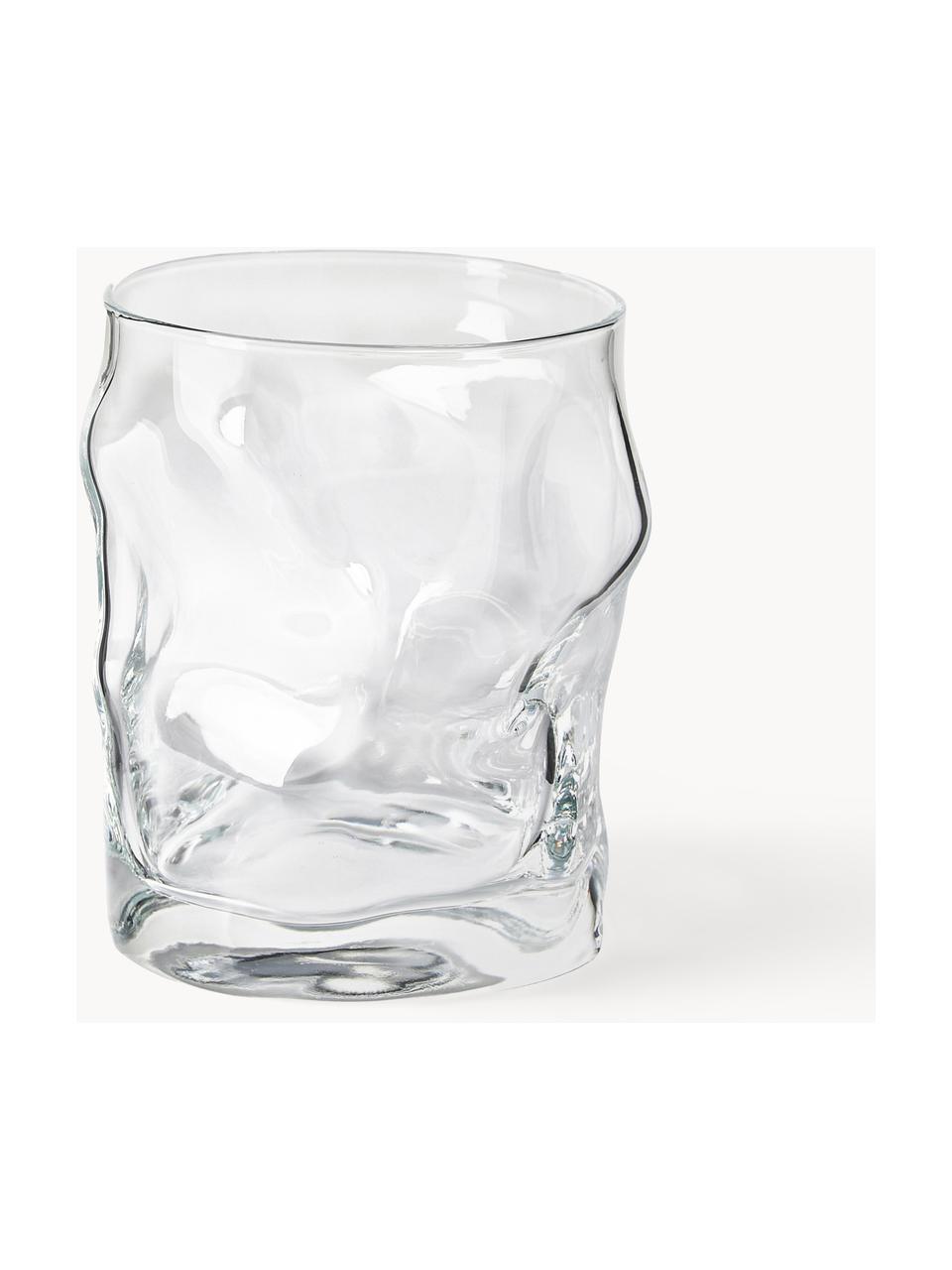 Verres à eau forme organique Sorgente, 6 pièces, Verre, Transparent, Ø 9 x haut. 11 cm, 420 ml