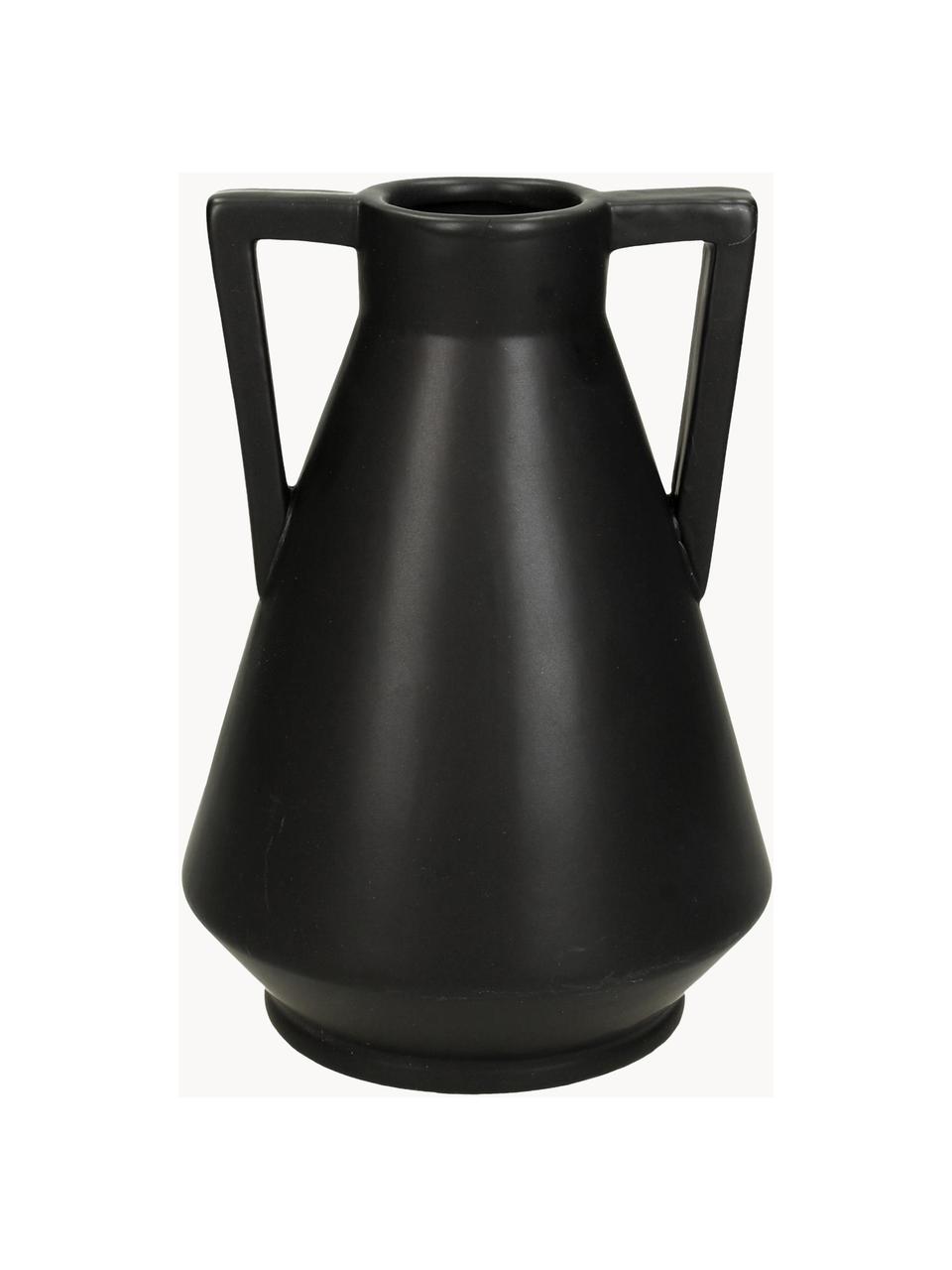 Vase Lightwood, Steingut, Schwarz, Ø 13 x H 18 cm