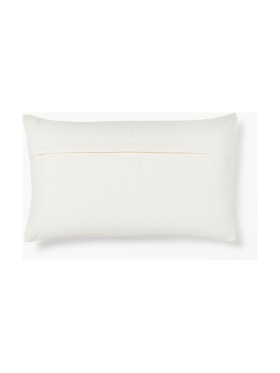 Housse de coussin en lin Dalia, 51 % lin, 49 % coton, Blanc cassé, larg. 30 x long. 50 cm