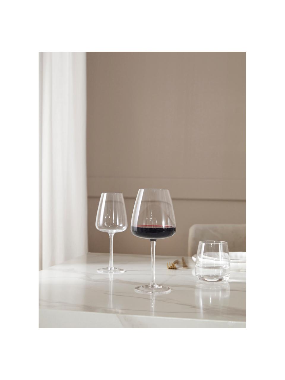 Copas de vino tinto artesanales Ellery, 4 uds., Vidrio, Transparente, Ø 11 x Al 23 cm, 610 ml