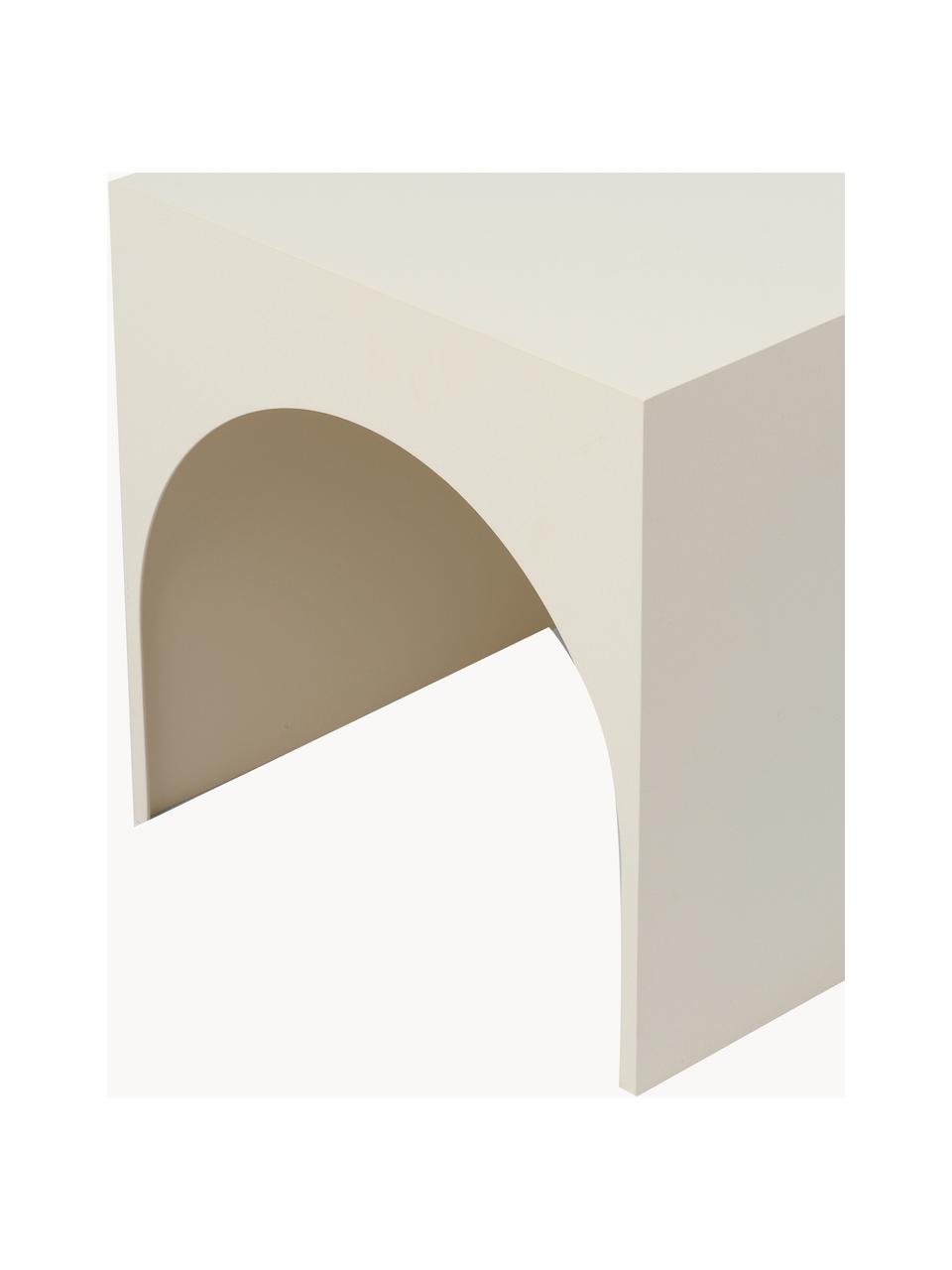 Mesa de centro de metal Arch, Acero recubierto, Blanco Off White, An 60 x Al 30 cm