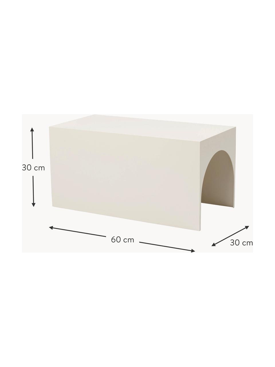 Mesa de centro de metal Arch, Acero recubierto, Blanco Off White, An 60 x Al 30 cm