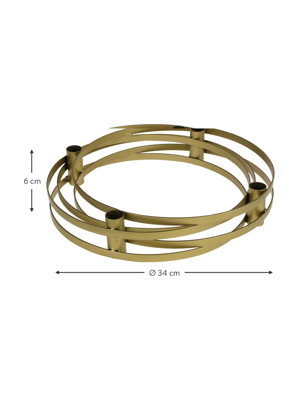 Svícen Circles, Kov, Zlatá, Ø 34 cm, V 6 cm