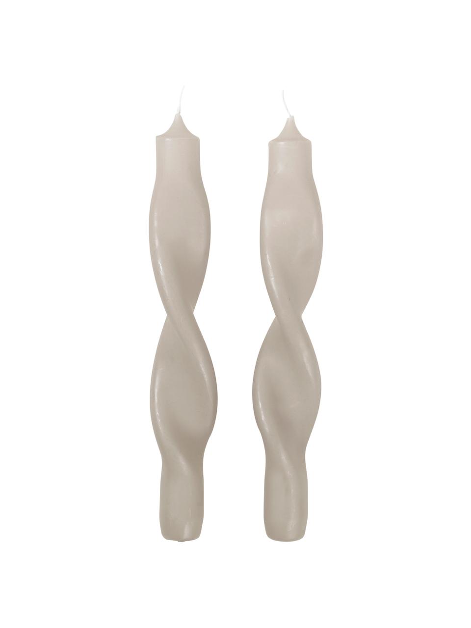 Chandelle Twist, 2 pièces, Cire, Beige, Ø 2 x haut. 23 cm