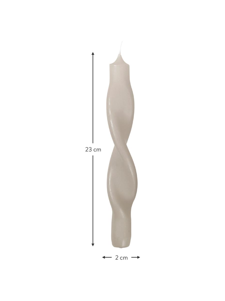 Velas cónicas Twist, 2uds., Cera, Beige, Ø 2 x Al 23 cm