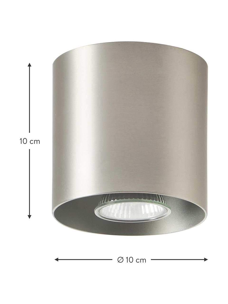 Stropní bodové svítidlo Roda, Kov s práškovým nástřikem, Matná stříbrná, Ø 10 cm, V 10 cm