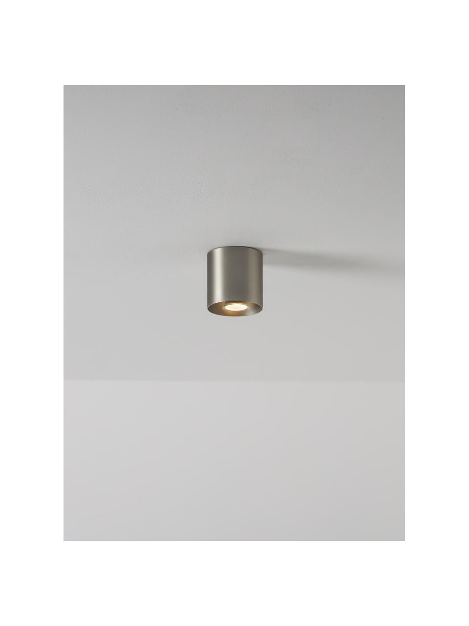 Faretto da soffitto Roda, Metallo verniciato a polvere, Argentato opaco, Ø 10 x Alt. 10 cm
