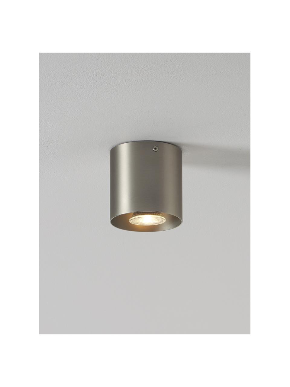 Stropná bodová lampa Roda, Kov s práškovým náterom, Odtiene striebornej, Ø 10 x V 10 cm