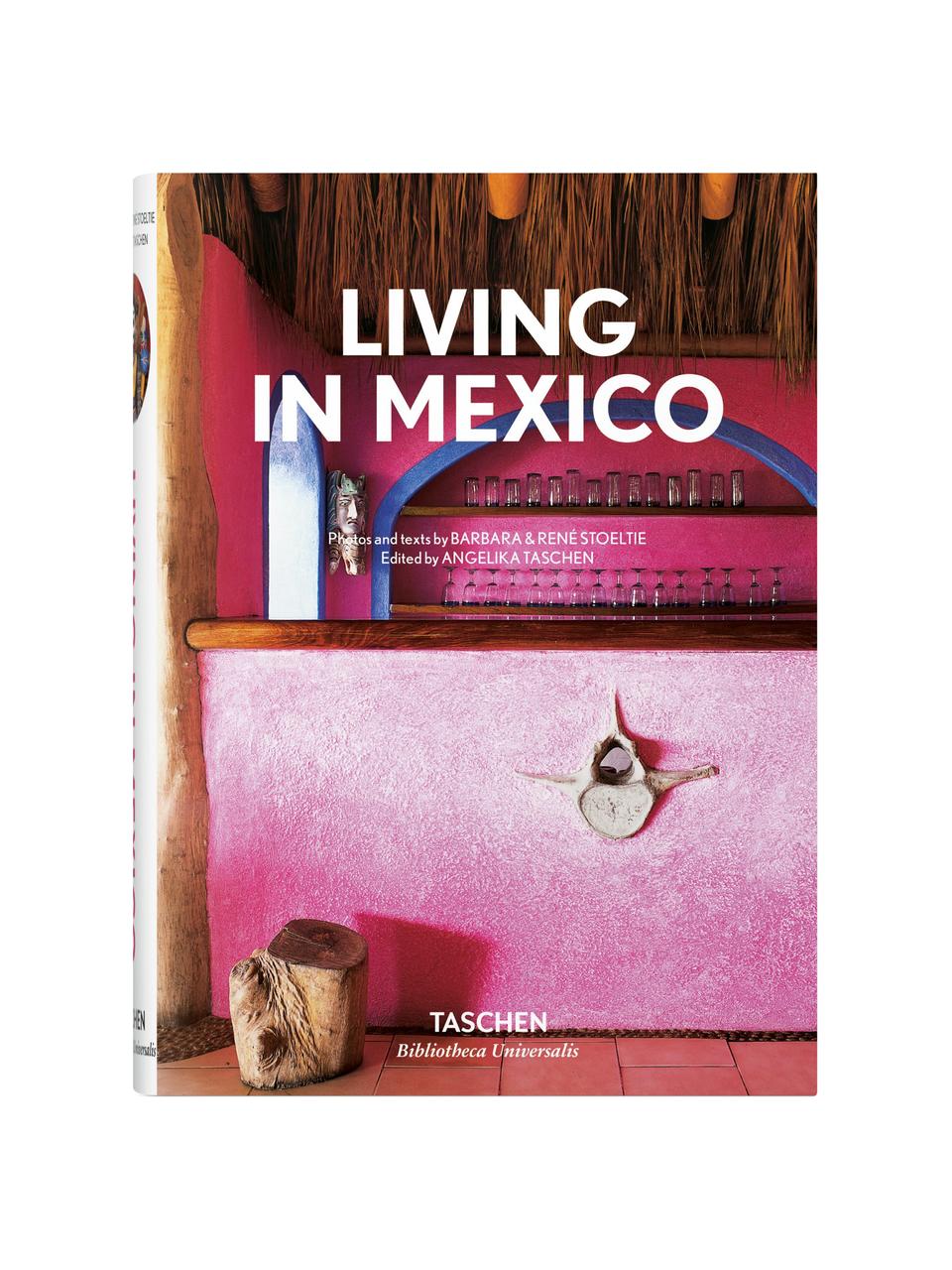 Bildband Living in Mexico, Papier, Hardcover, Pink, Mehrfarbig, B 14 x L 20 cm